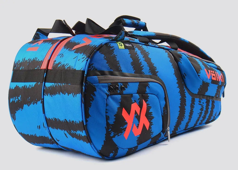Load image into Gallery viewer, Volkl Zebra Combi Tennis Bag (Fits 6 - 9 Racquets) - Blue-4
