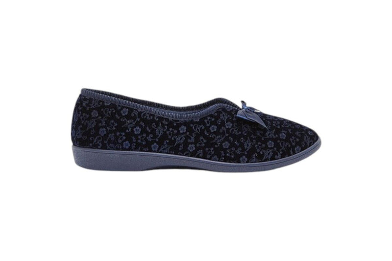 Load image into Gallery viewer, Grosby Womens Valerie 2 Comfortable Printed Indoor Slippers Navy-1
