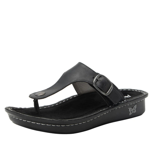 Alegria Vella Comfort Sandals Slip On Ladies Shoes - Oiled Black-1