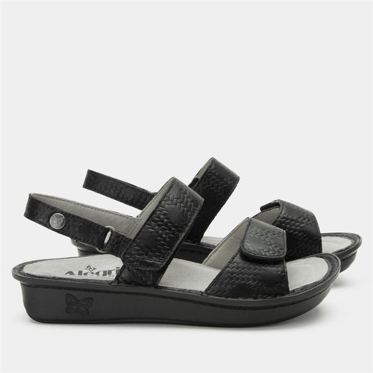 ALEGRIA Verona Sandals Shoes Slip On Womens Work Working in Basketry Black-3