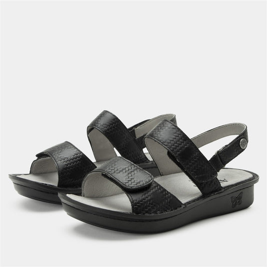 ALEGRIA Verona Sandals Shoes Slip On Womens Work Working in Basketry Black-0