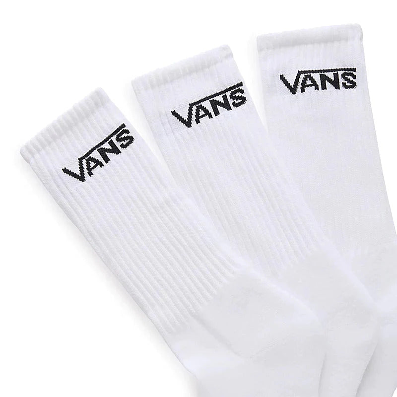 Load image into Gallery viewer, Vans 3pk Classic Crew Socks Sport Skate Skateboard Sox - White - US 6.5 - 9-2

