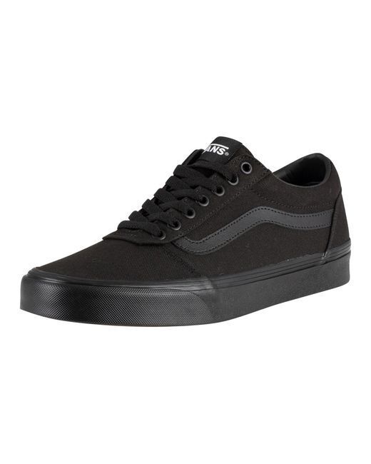 Vans Mens Ward Low Top Skater Sneakers - Black/Black-5