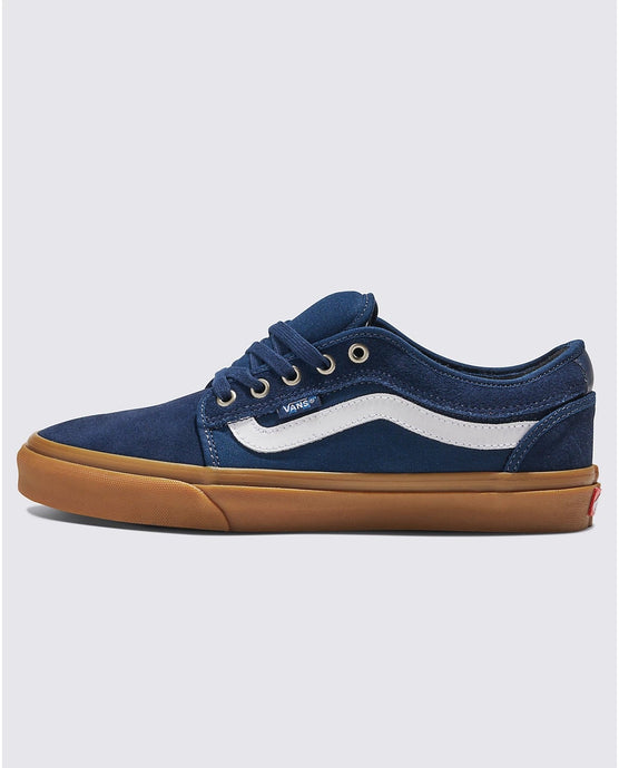 Vans Skate Chukka Low Side Stripe Lace Up Shoes in Dress Blues/Gum-0