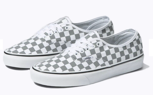 Vans Mens Authentic Canvas Shoes Eco Theory Sneakers Casual - Cosmic Check Grey-0