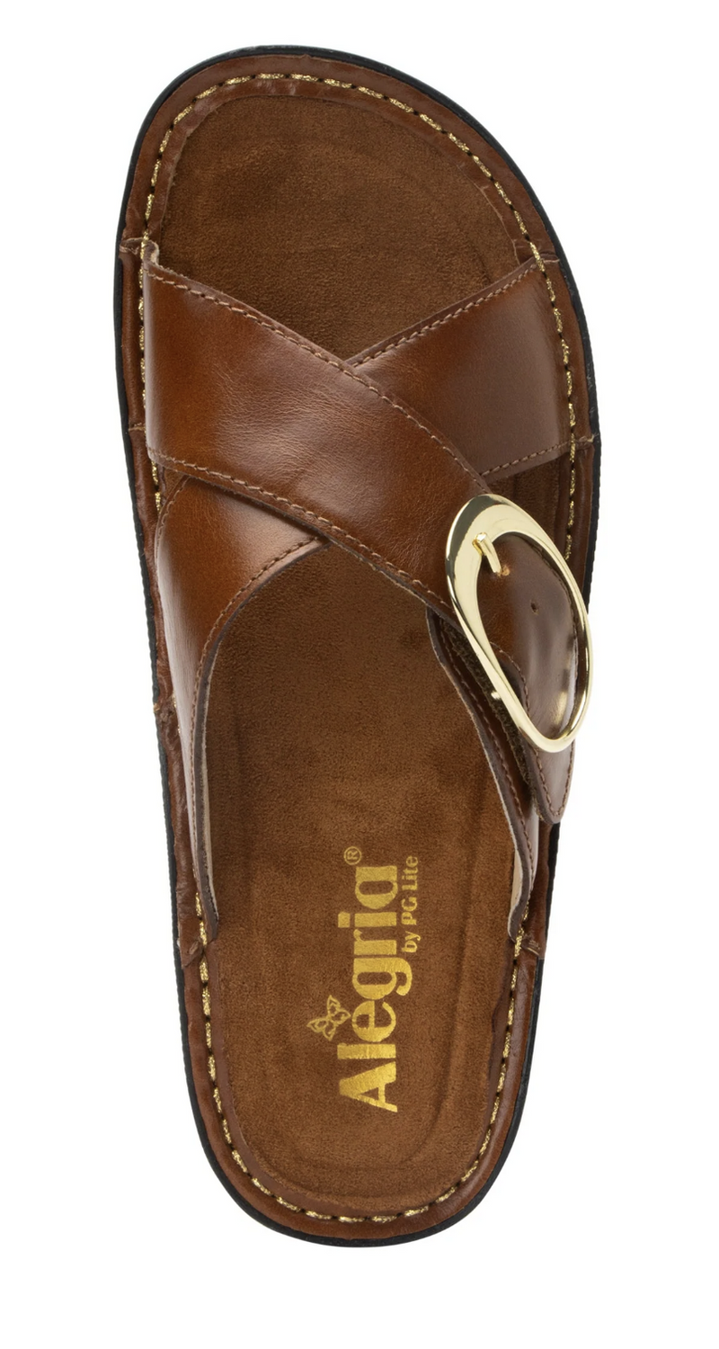 Load image into Gallery viewer, Alegria Vanya Womens Slide Sandals Shoes Leather - Luggage-4
