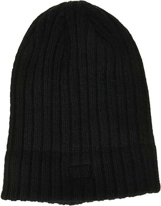 Caterpillar Rib Watch Beanie Hat Cap Warm Winter Knit - Black-3