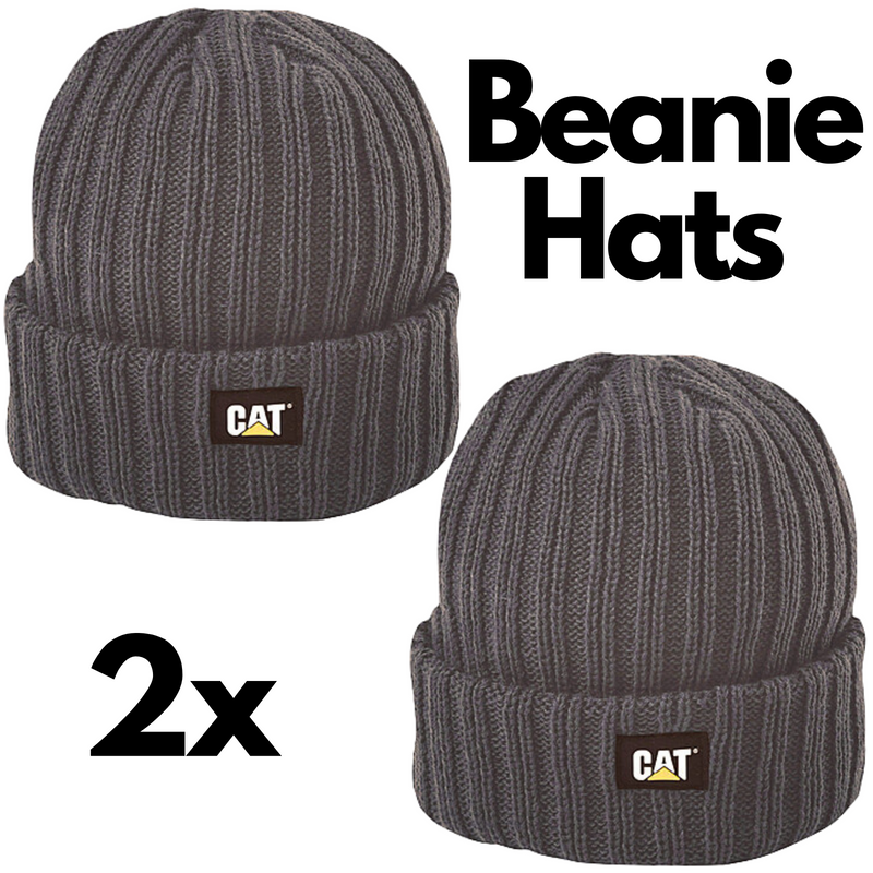 Load image into Gallery viewer, 2x CATERPILLAR RIB WATCH CAP - GRAPHITE BEANIE HAT - ONE SIZE-2
