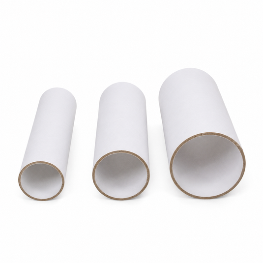 3x Strong Cardboard Paper Tubes for Arts, Crafts, Schools, DIY + More (10cm Length, 30/40/50mm Diameters) in White-0