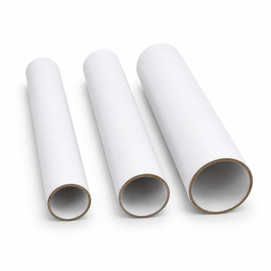 3x Strong Cardboard Paper Tubes for Arts, Crafts, Schools, DIY + More (25cm Length, 30/40/50mm Diameters) in White-1
