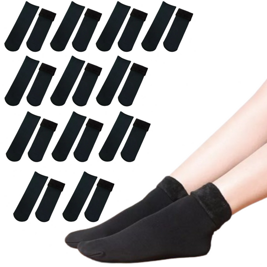 12 Pairs Large Thick Fur THERMAL HEATED SOCKS Warm Winter Work Ski Reversible-1