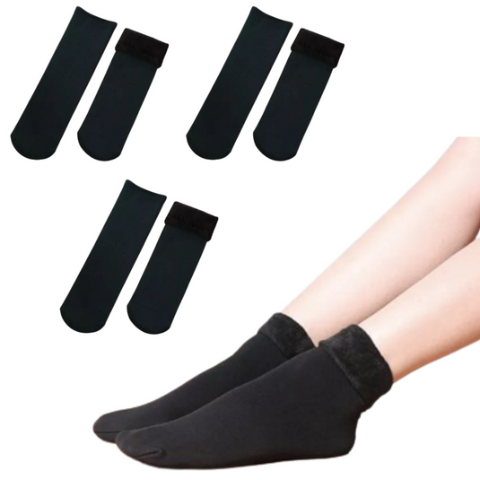3 Pairs Large Thick Fur THERMAL HEATED SOCKS Warm Winter Work Ski Reversible-0