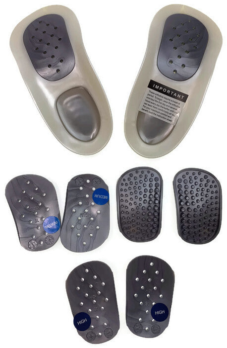 WALKFIT ORTHOTICS 3/4  Insoles Walk Fit Foot Feet Support PLATINUM SILVER - F (Womens 10-10.5, Mens 9-9.5)-1