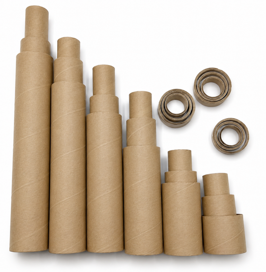 108x Strong Cardboard Paper Tubes for Arts, Crafts, Schools, DIY + More (Assorted Lengths, 30/40/50mm Diameters) in White/Brown-2