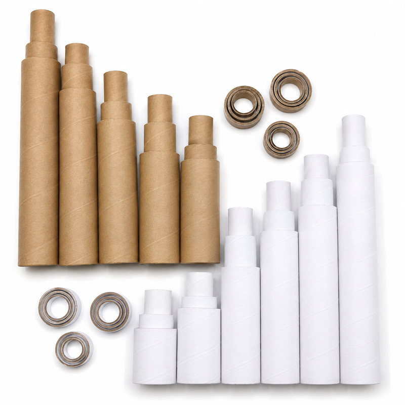 Load image into Gallery viewer, 54x Strong Cardboard Paper Tubes for Arts, Crafts, Schools, DIY + More (Assorted Lengths, 30/40/50mm Diameters) in White/Brown-1
