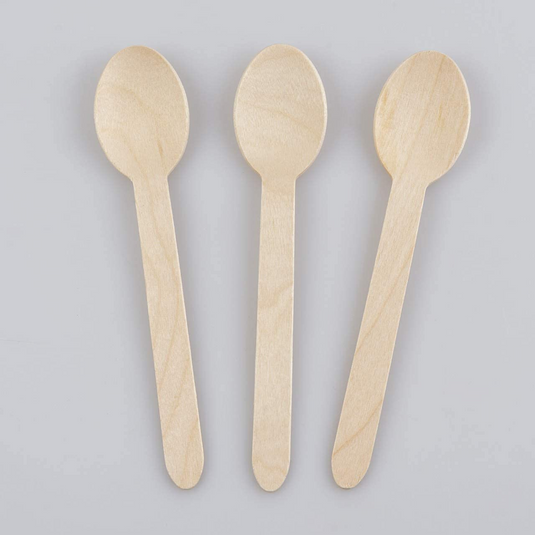 2160x 11cm Small Mini Extra Strong Disposable Wooden Spoons (Bulk)-3
