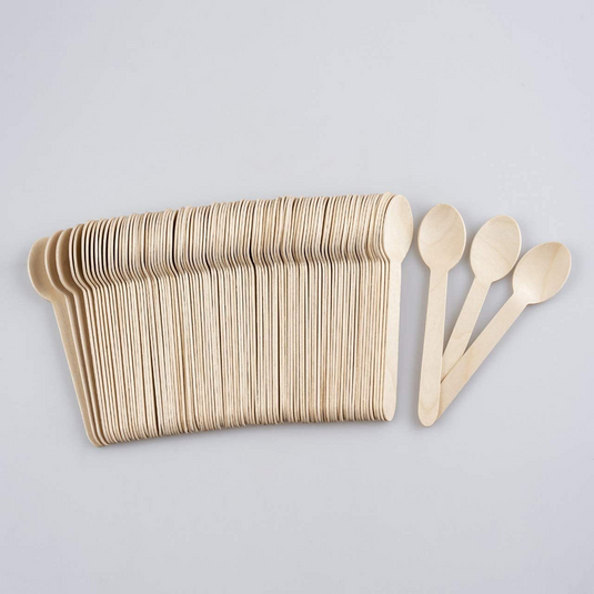 2160x 11cm Small Mini Extra Strong Disposable Wooden Spoons (Bulk)-4