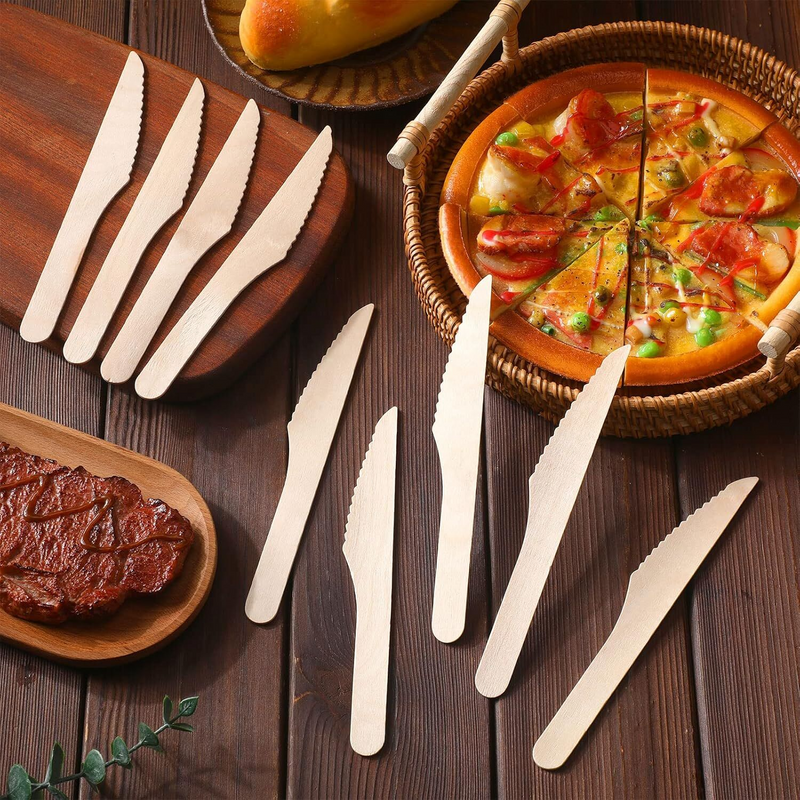 Load image into Gallery viewer, 1800x 16.5cm Disposable Wooden Knives Cutlery Knife - Extra Strong (Bulk)-3
