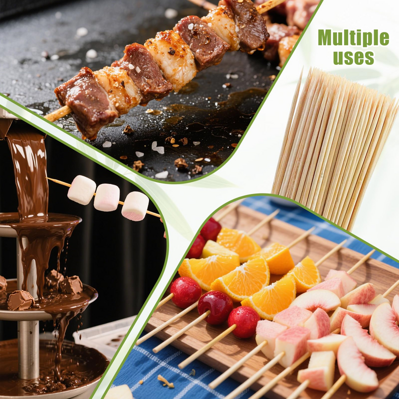 Load image into Gallery viewer, 5400x 20cm Bamboo Skewers Disposable Round Wooden Kebab Satay Meat BBQ Stick-3
