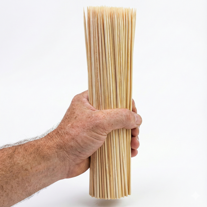 Load image into Gallery viewer, 5400x 20cm Bamboo Skewers Disposable Round Wooden Kebab Satay Meat BBQ Stick-2
