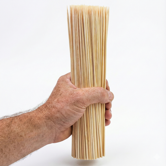 5400x 20cm Bamboo Skewers Disposable Round Wooden Kebab Satay Meat BBQ Stick-2