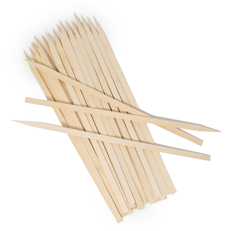 Load image into Gallery viewer, 1080x 30cm Bamboo Skewers Disposable Flat Wooden Kebab Satay Meat BBQ Stick-0
