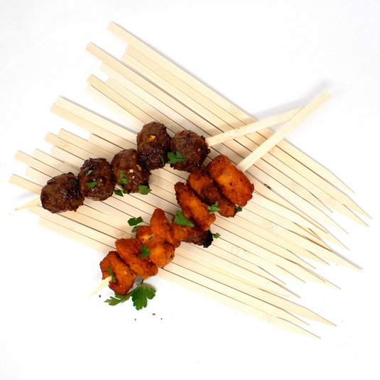1080x 30cm Bamboo Skewers Disposable Flat Wooden Kebab Satay Meat BBQ Stick-2