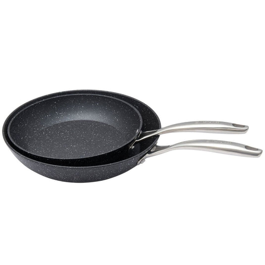 2pc Westinghouse 24cm/28cm Frypan Set Multi-Layer Non-Stick Home Cooking Black-4