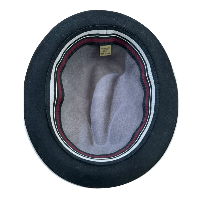 Load image into Gallery viewer, 100% Wool Trilby Hat in Grey/Black with Feather-4

