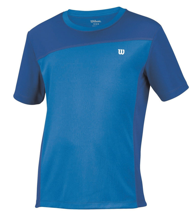Load image into Gallery viewer, Wilson's Boys ProStaff Crew T-Shirt Top Tennis Competition Kids - Blue-3
