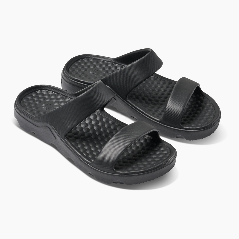 Load image into Gallery viewer, Joybees Womens Riviera Sandals Slip On Summer Shoes Block Soft in Solid Black-4
