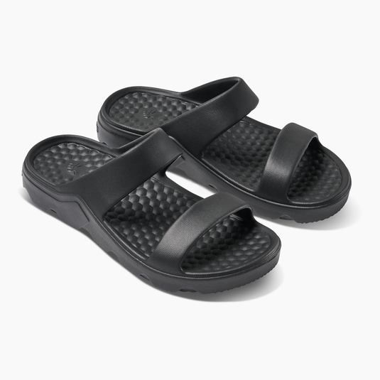 Joybees Womens Riviera Sandals Slip On Summer Shoes Block Soft in Solid Black-4