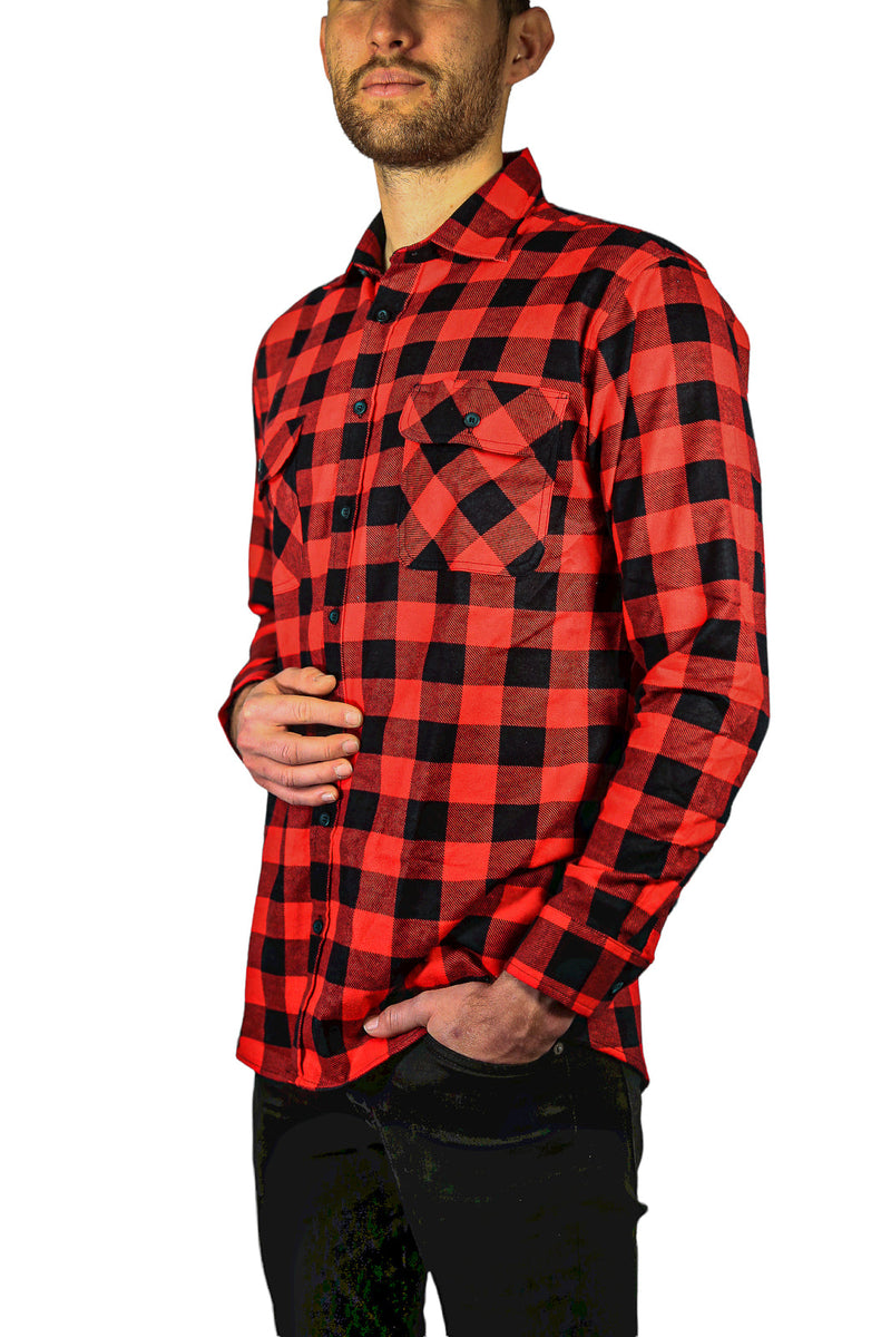 Load image into Gallery viewer, Jacksmith Quilted Flannelette Shirt Mens Jacket 100% Cotton Padded Warm Winter Flannel - Red/Black-3

