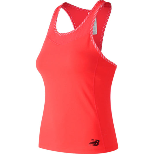 New Balance Womens Tournament Racerback Tank Top Fitted Tennis Sport  - Coral-1