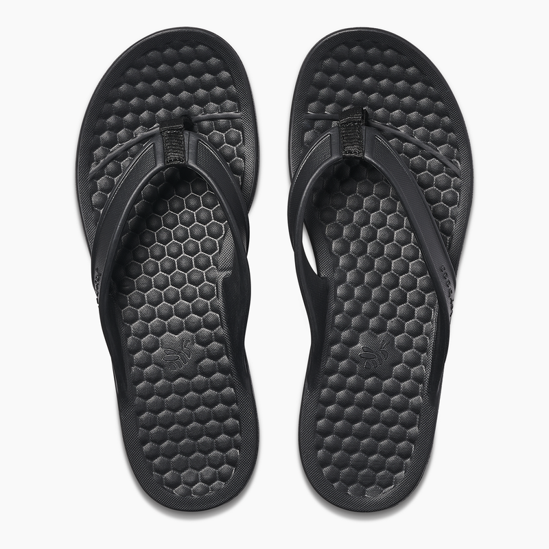 Load image into Gallery viewer, Joybees Womens Varsity Flip Flops Thongs Summer Sandals in Solid Black-3
