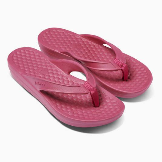Joybees Womens Varsity Flip Flops Thongs Summer Sandals in Solid Beetroot-4