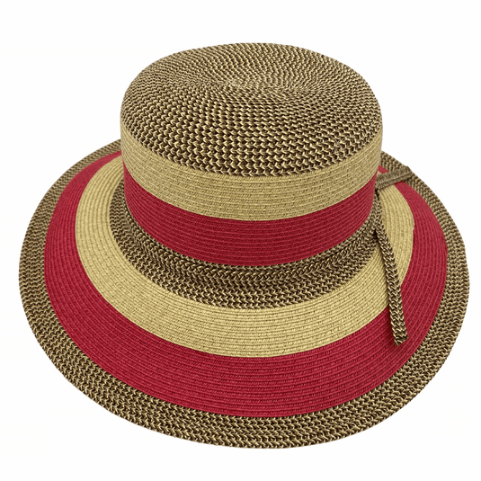 Jacaru 1752 Striped Wide Brim Hat – Adjustable | Vegan | 3 Colours | One Size