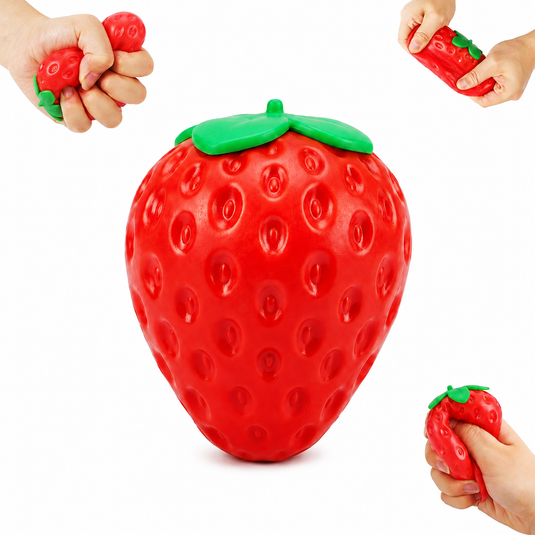 Strawberry Fidget Squeezy Squishy Stress Relief Sensory Toy Fun Berry Fruit-0