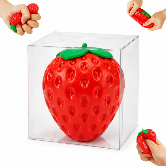 Strawberry Fidget Squeezy Squishy Stress Relief Sensory Toy Fun Berry Fruit-3