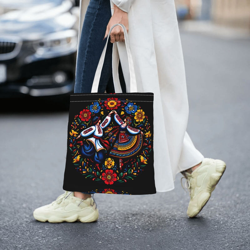 Load image into Gallery viewer, Ukrainian Dance Tote Bag Folk Art Print Reusable Shopping Bag 38x34.5cm-2
