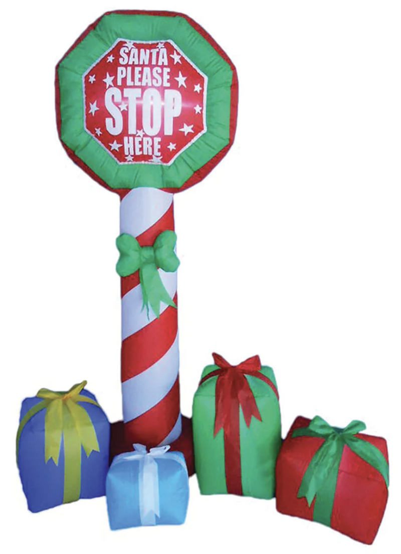 Load image into Gallery viewer, 210cm Xmas Father Christmas Charm Santa Claus "Please Stop Here Sign" Décor-1
