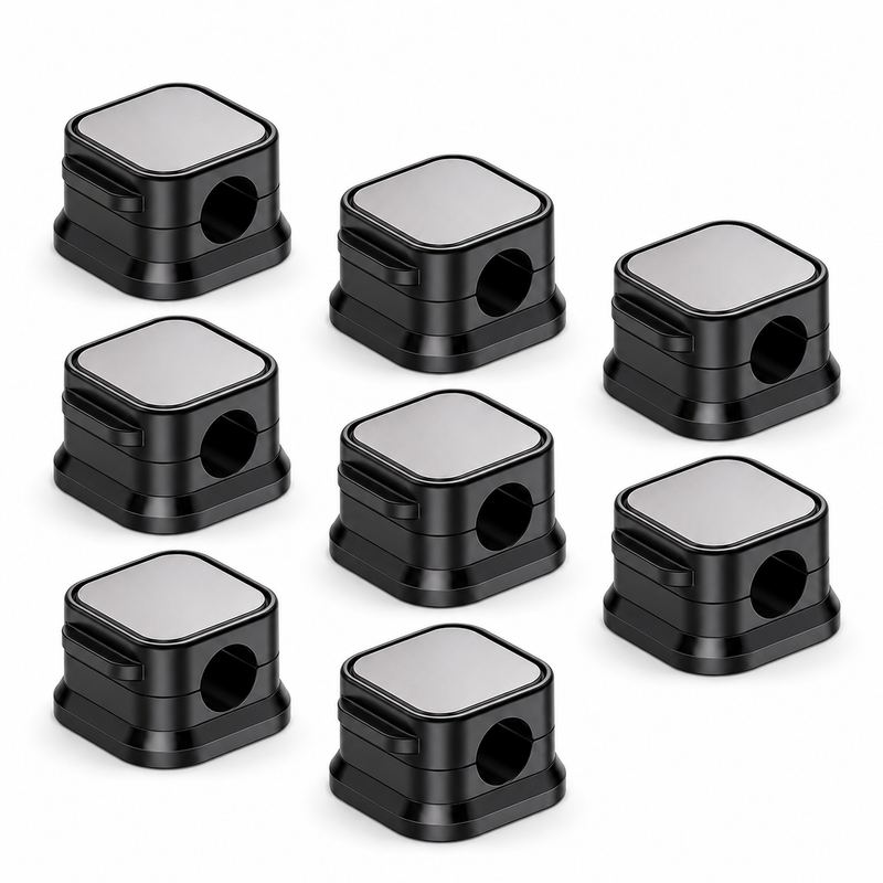 Load image into Gallery viewer, Set of 8 Cable Tidy Organizer Clips Cord Lead Holder in Black-2
