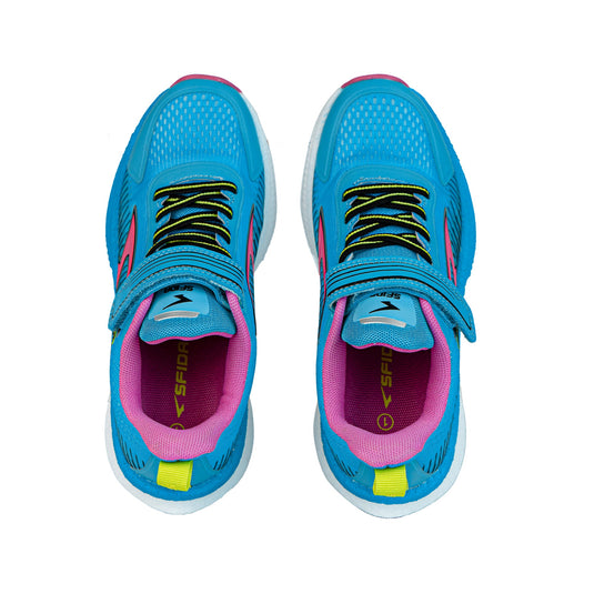 Zephyr Girl's Performance Runners V Strap - Blue/Pink