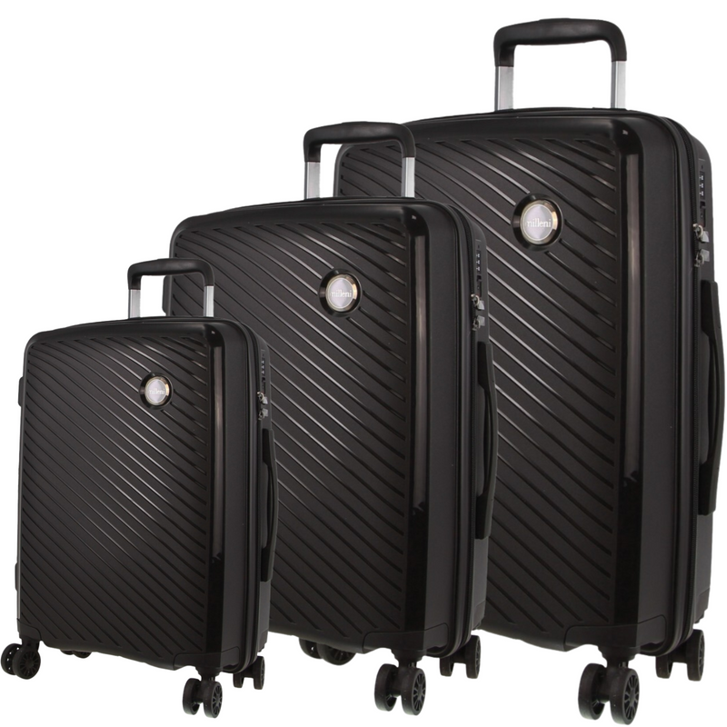 Load image into Gallery viewer, Monaco Hardshell 3-Piece Luggage Bag Set Travel Suitcase - Black
