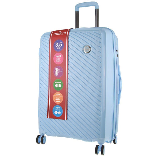 Monaco Checked Luggage Bag Travel Carry On Suitcase 65cm (82.5L) - Blue