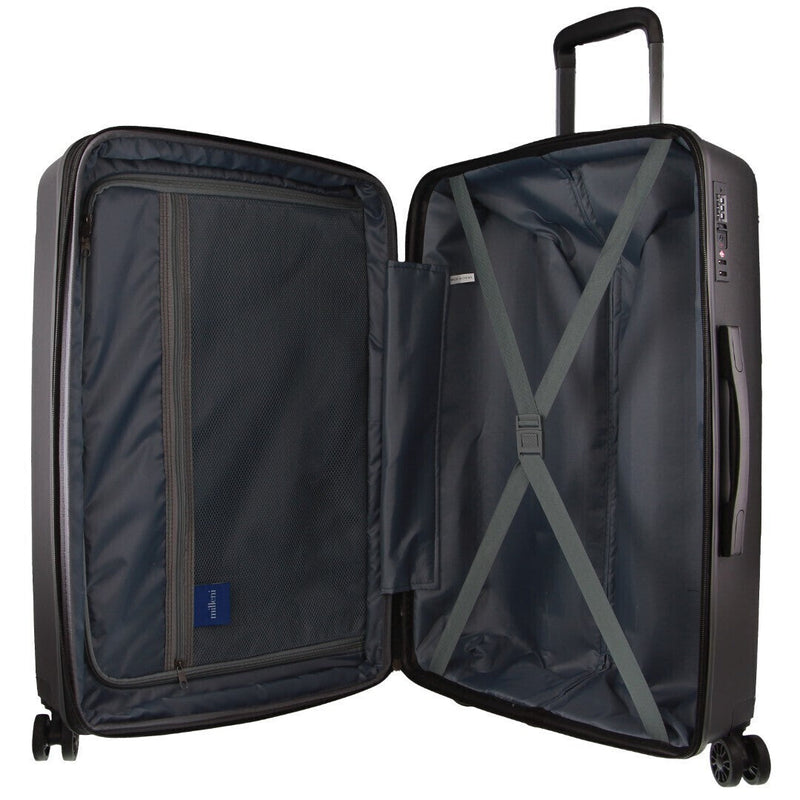 Load image into Gallery viewer, 2x Pierre Cardin Inspired Milleni Checked Luggage Bag  Medium &amp; Large - Black
