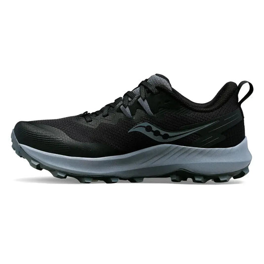 Saucony Mens Peregrine 14 Wide Shoes Sneakers Runners in Black/Carbon