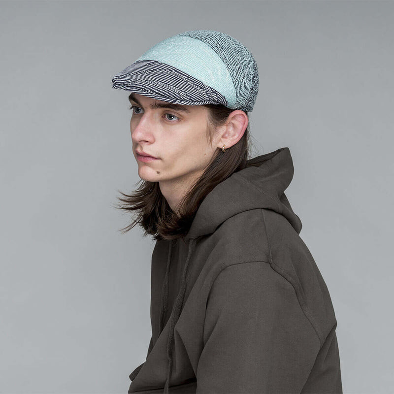 Load image into Gallery viewer, Kangol Mens Wavy Stripe 507 Flat Ivy Cap Classic Fabric Hat - Blue Tint Multi
