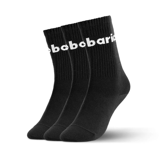 Barebarics Crew Barefoot Socks Black – 3 Pack | Big Logo Comfort
