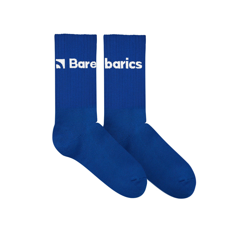 Load image into Gallery viewer, Barebarics Barefoot Socks – Cobalt Blue with Big Logo
